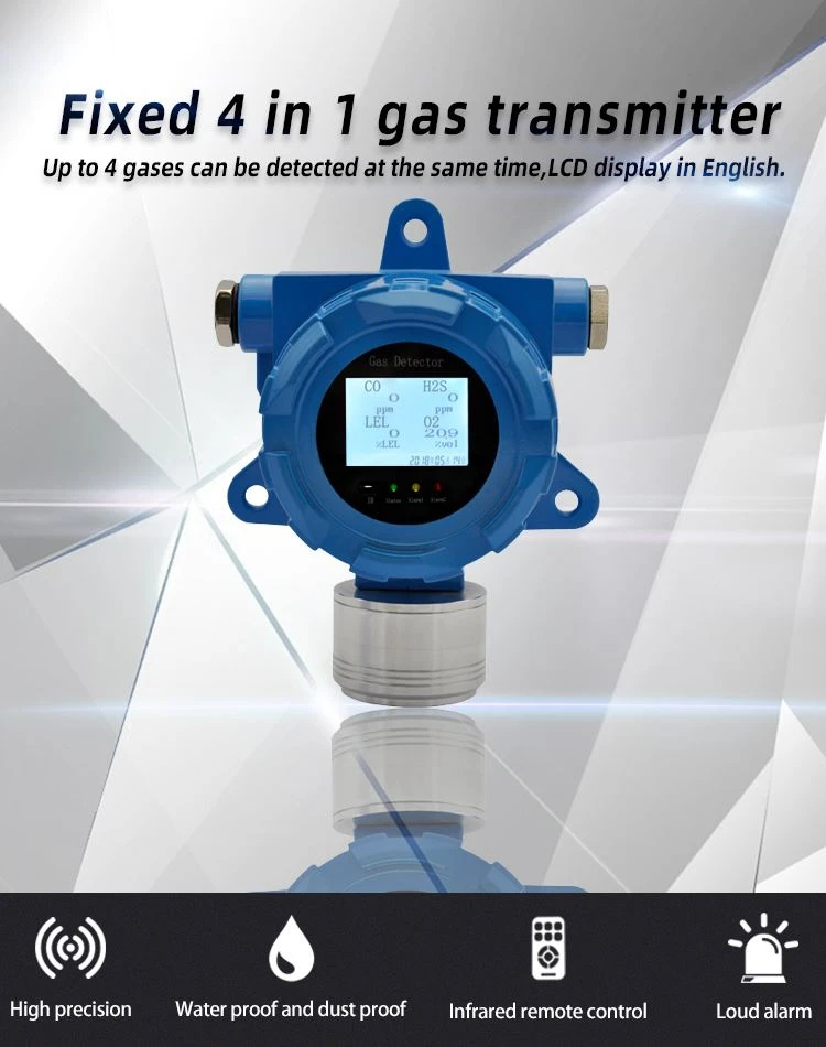 Detector multigas fijo para CH4 O2 H2S CO